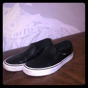 Black leather vans